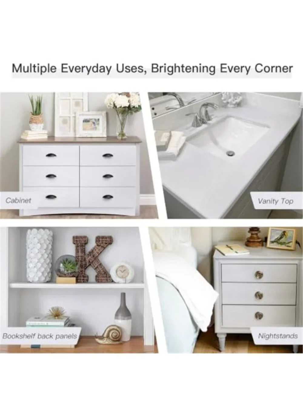 White Wood Peel And Stick Wallpaper Contact Paper Removable Cabinet Shelf Vinyl